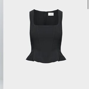 Aritzia Black Peplum Sleeveless Blouse
